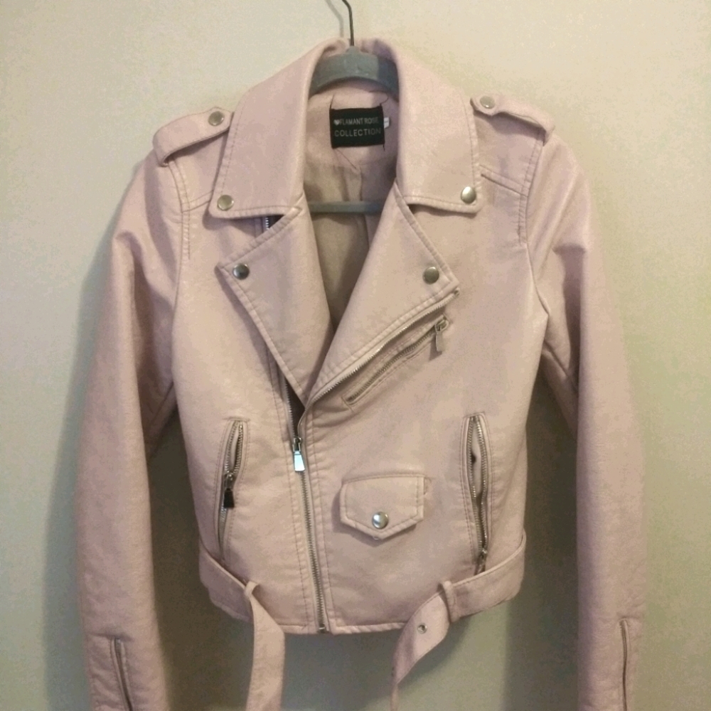 Faux leather biker jacket